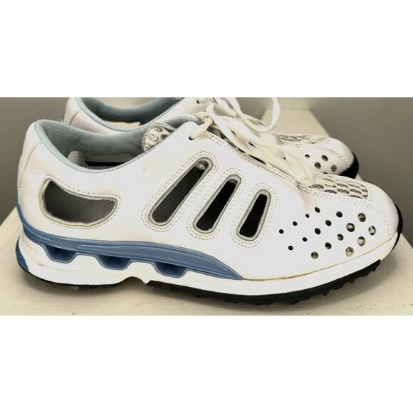 Adidas Womens Shoes Leather Golf Sneakers Adiprene Climacool White Blue Size 6 - Picture 5 of 13